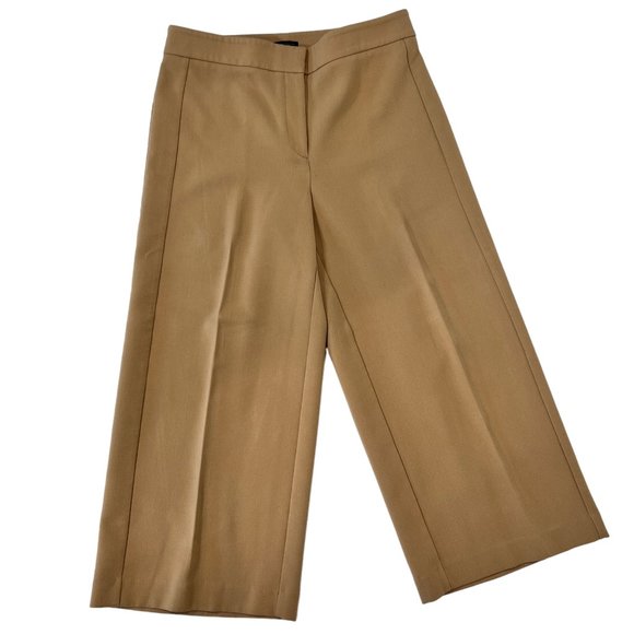 Ann Taylor Factory Khaki Wide Leg Cropped Pants Size 8 - Picture 2 of 13